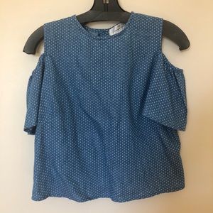 Urban Outfitters | Oh My Love chambray dot top